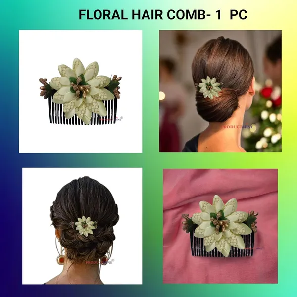 Yellow_Floral_Hair_Comb_Pin_Floral_For_Women_And_Girls_Hair