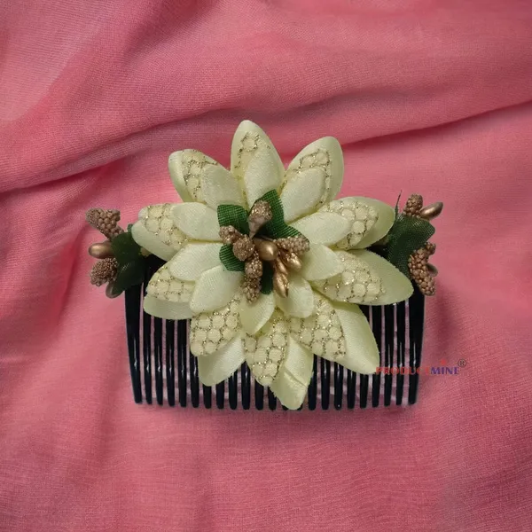 Yellow_Floral_Hair_Comb_Pin_Floral_For_Women_And_Girls_Hair