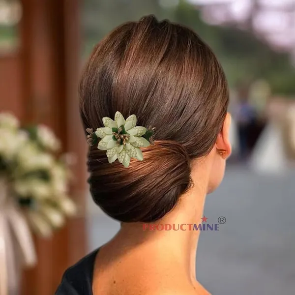 Yellow_Floral_Hair_Comb_Pin_Floral_For_Women_And_Girls_Hair