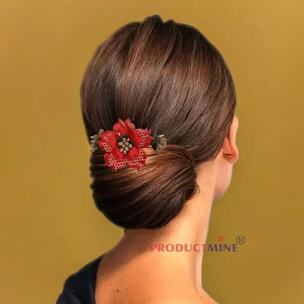Red_Floral_Hair_Comb_Accessories_For_Women_And_Girls_Hair