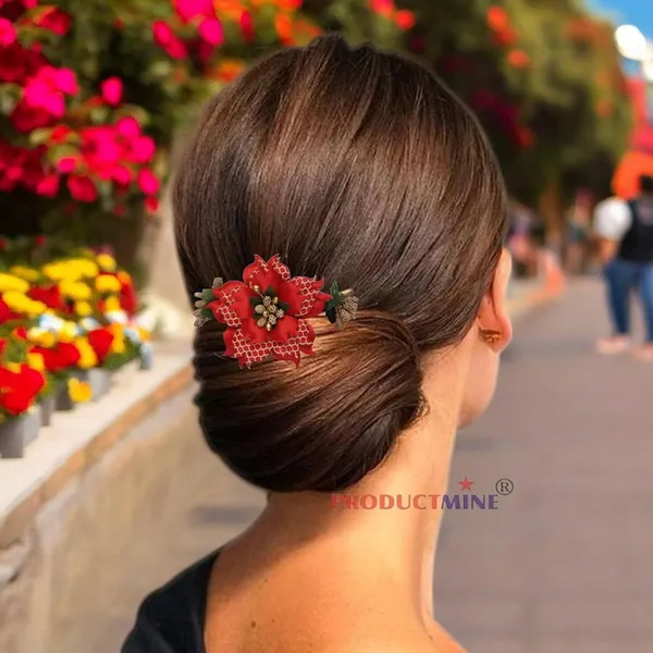 Red_Floral_Hair_Comb_Accessories_For_Women_And_Girls_Hair