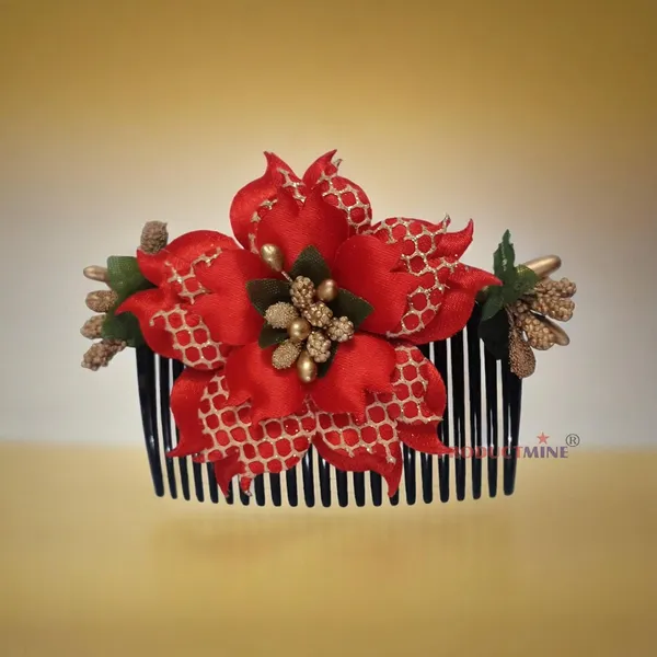 Red_Floral_Hair_Comb_Accessories_For_Women_And_Girls_Hair
