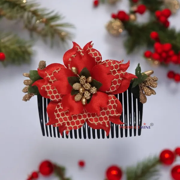 Red_Floral_Hair_Comb_Accessories_For_Women_And_Girls_Hair