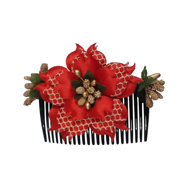 Red_Floral_Hair_Comb_Accessories_For_Women_And_Girls_Hair