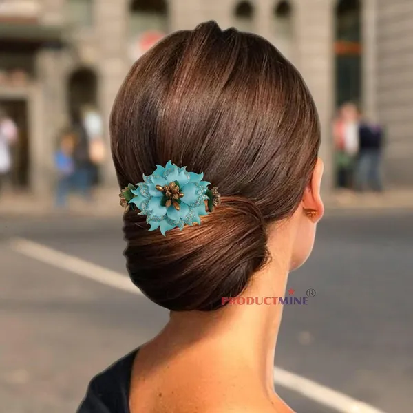 Cyan_Hair_Comb_Hair_Accessories_Pin_Floral_For_Women_And_Girls_Hair