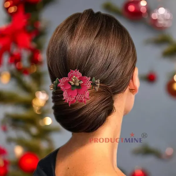 Magenta_Floral_Hair_Comb_Pin_Floral_For_Women_And_Girls_Hair