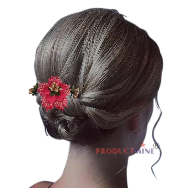 Magenta_Floral_Hair_Comb_Pin_Floral_For_Women_And_Girls_Hair