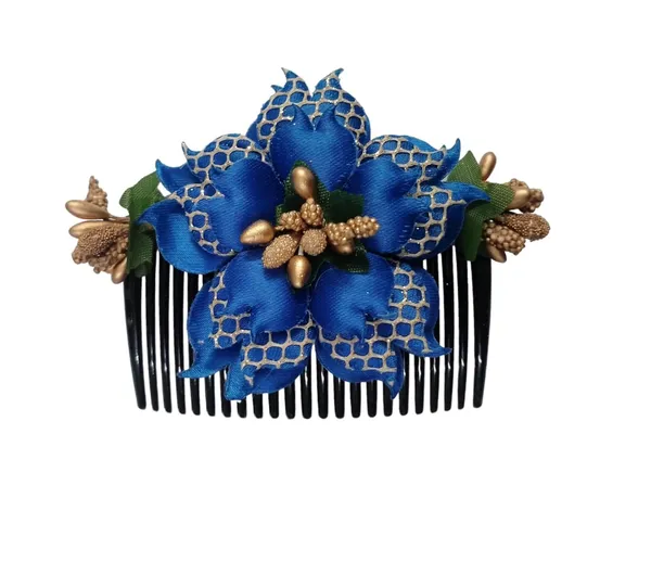 Blue_Floral_Hair_Comb_Pin_Floral_For_Women_And_Girls_Hair