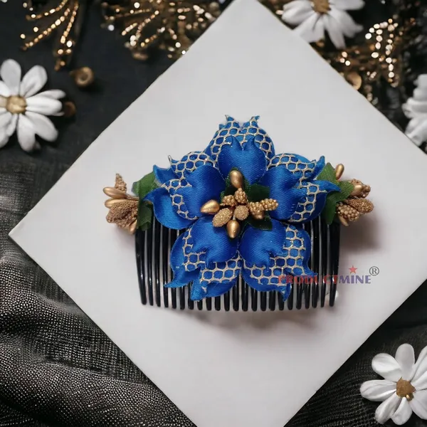 Blue_Floral_Hair_Comb_Pin_Floral_For_Women_And_Girls_Hair