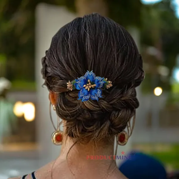 Blue_Floral_Hair_Comb_Pin_Floral_For_Women_And_Girls_Hair