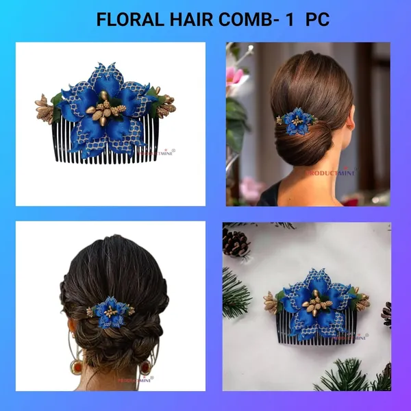 Blue_Floral_Hair_Comb_Pin_Floral_For_Women_And_Girls_Hair