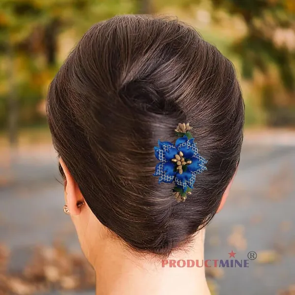Blue_Floral_Hair_Comb_Pin_Floral_For_Women_And_Girls_Hair