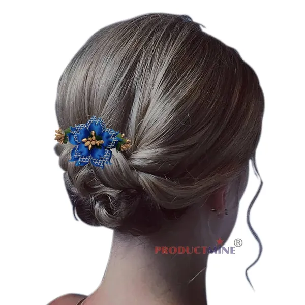 Blue_Floral_Hair_Comb_Pin_Floral_For_Women_And_Girls_Hair
