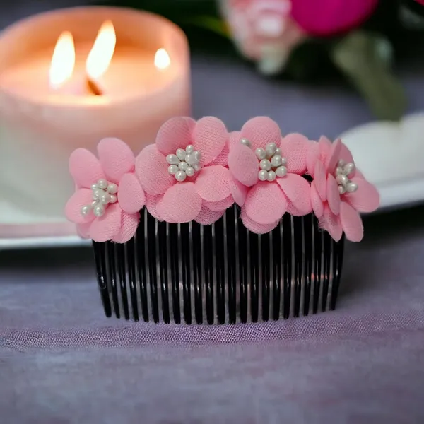 Pink_Floral_Hair_Comb_Pin_Floral_For_Women_And_Girls_Hair