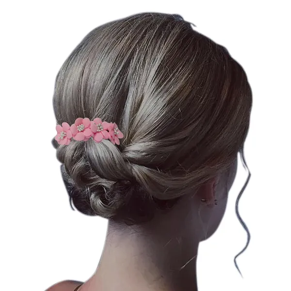 Pink_Floral_Hair_Comb_Pin_Floral_For_Women_And_Girls_Hair