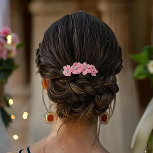 Pink_Floral_Hair_Comb_Pin_Floral_For_Women_And_Girls_Hair