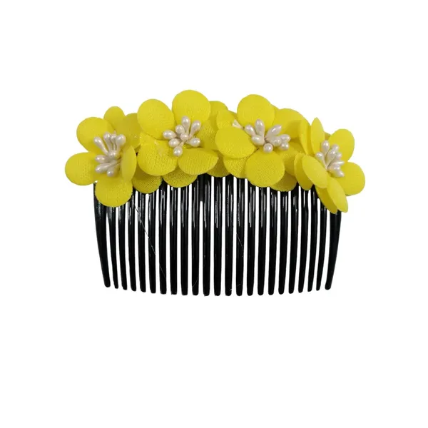 Yellow_Hair_Comb_Flower_Flower_Pin_Floral_For_Women_And_Girls_Hair