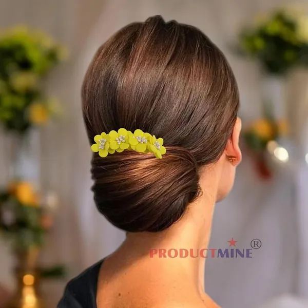 Yellow_Hair_Comb_Flower_Flower_Pin_Floral_For_Women_And_Girls_Hair