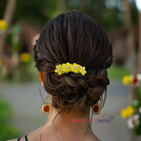 Yellow_Hair_Comb_Flower_Flower_Pin_Floral_For_Women_And_Girls_Hair