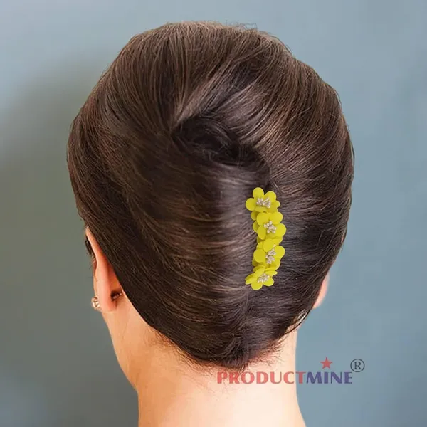 Yellow_Hair_Comb_Flower_Flower_Pin_Floral_For_Women_And_Girls_Hair
