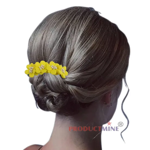 Yellow_Hair_Comb_Flower_Flower_Pin_Floral_For_Women_And_Girls_Hair