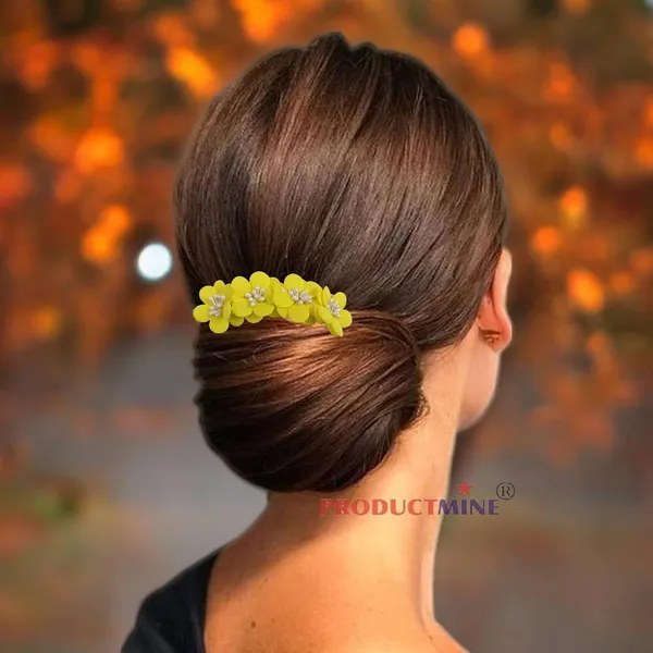 Yellow_Hair_Comb_Flower_Flower_Pin_Floral_For_Women_And_Girls_Hair