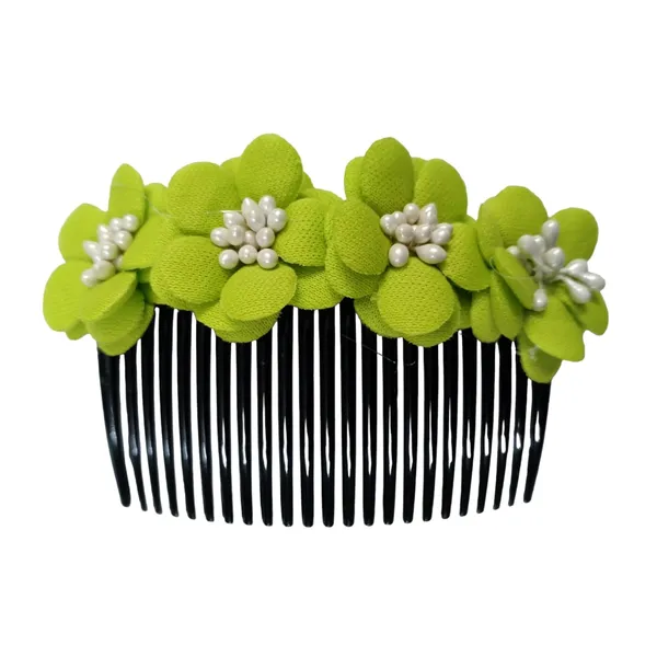 Green_Floral_Hair_Comb_Pin_Floral_For_Women_And_Girls_Hair