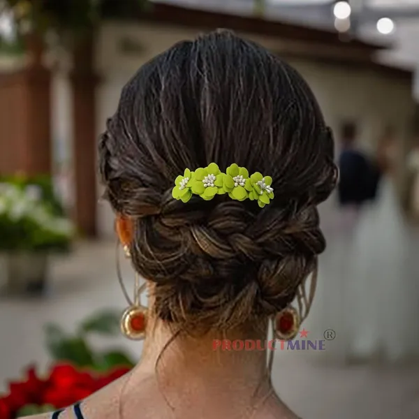 Green_Floral_Hair_Comb_Pin_Floral_For_Women_And_Girls_Hair