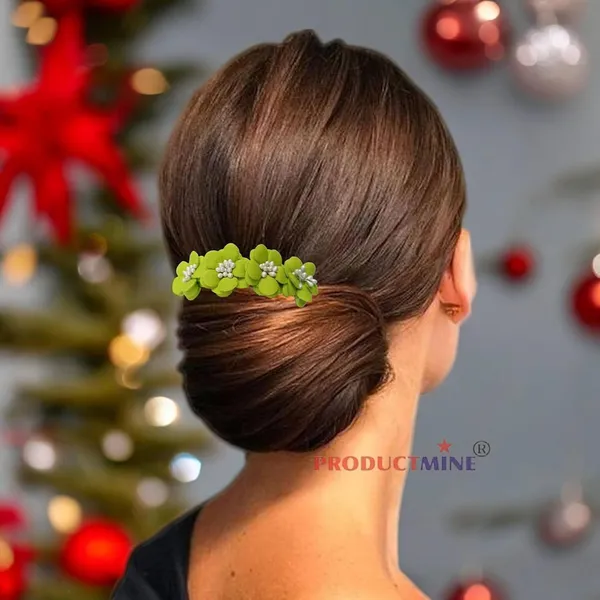 Green_Floral_Hair_Comb_Pin_Floral_For_Women_And_Girls_Hair
