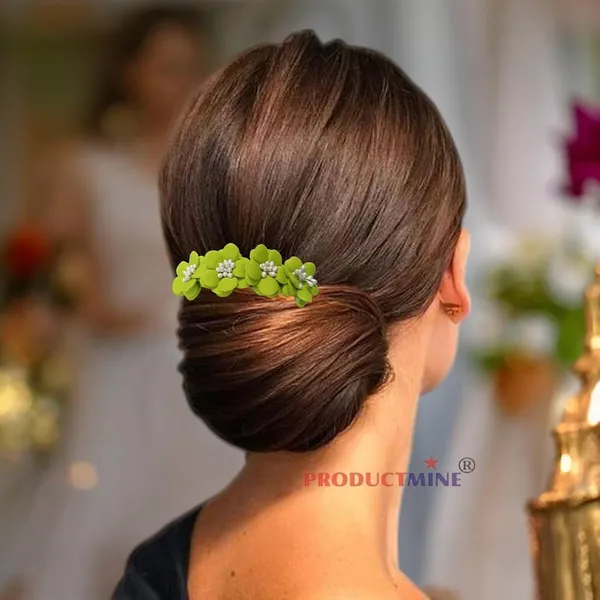 Green_Floral_Hair_Comb_Pin_Floral_For_Women_And_Girls_Hair