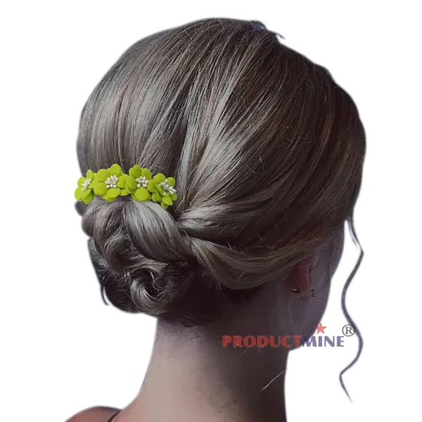 Green_Floral_Hair_Comb_Pin_Floral_For_Women_And_Girls_Hair
