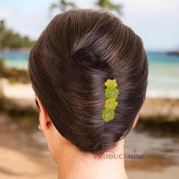Yellow_And_Green_Floral_Hair_Comb_Pin_Floral_For_Women_And_Girls_Hair