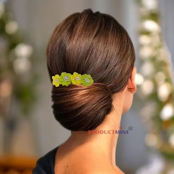 Yellow_And_Green_Floral_Hair_Comb_Pin_Floral_For_Women_And_Girls_Hair