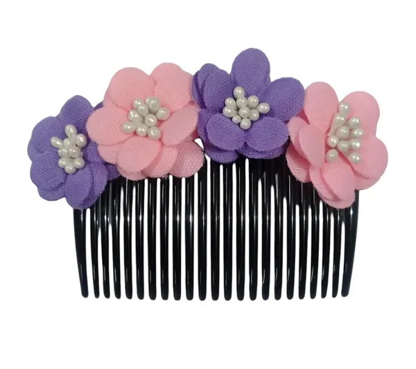 Pink_And_Purple_Floral_Hair_Comb_Pin_Floral_For_Women_And_Girls_Hair