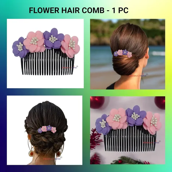 Pink_And_Purple_Floral_Hair_Comb_Pin_Floral_For_Women_And_Girls_Hair