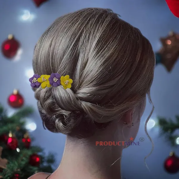 Yellow_And_Purple_Floral_Hair_Comb_Pin_For_Women_And_Girls_Hair