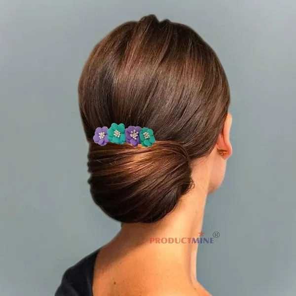 Purple_And_Turquoise_Green_Hair_Comb_Pin_Floral_For_Women_And_Girls_Hair