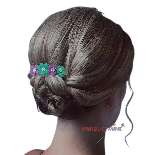 Purple_And_Turquoise_Green_Hair_Comb_Pin_Floral_For_Women_And_Girls_Hair