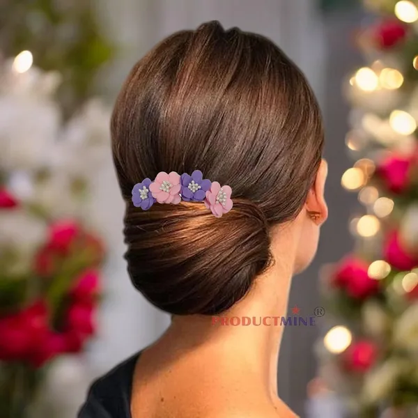Purple_And_Peach_Floral_Hair_Comb_Pin_Floral_For_Women_And_Girls_Hair