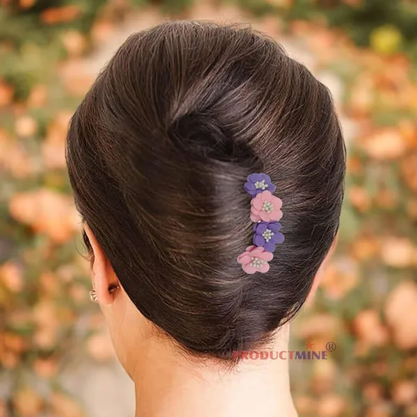 Purple_And_Peach_Floral_Hair_Comb_Pin_Floral_For_Women_And_Girls_Hair