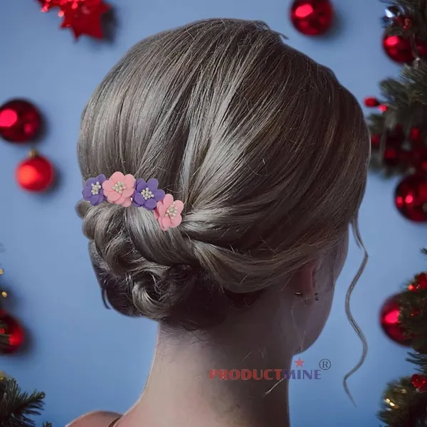 Purple_And_Peach_Floral_Hair_Comb_Pin_Floral_For_Women_And_Girls_Hair