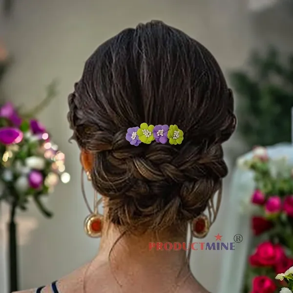 Purple_And_Green_Floral_Hair_Comb_Pin_Floral_For_Women_And_Girls_Hair