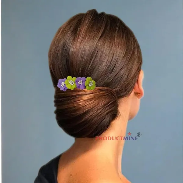 Purple_And_Green_Floral_Hair_Comb_Pin_Floral_For_Women_And_Girls_Hair