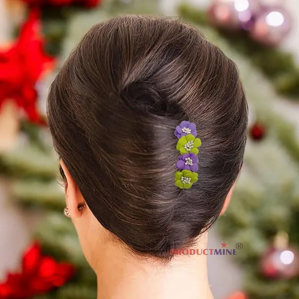 Purple_And_Green_Floral_Hair_Comb_Pin_Floral_For_Women_And_Girls_Hair