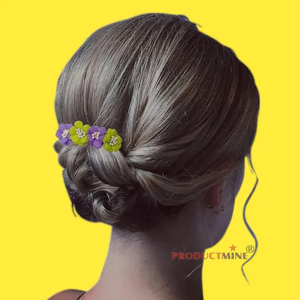 Purple_And_Green_Floral_Hair_Comb_Pin_Floral_For_Women_And_Girls_Hair