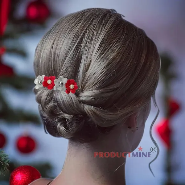 Silver_And_Magenta_Pink_Floral_Hair_Comb_Pin_Floral_For_Women_And_Girls_Hair