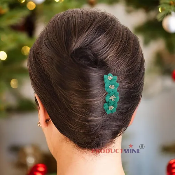 Tuquoise_Green_Floral_Hair_Comb_Pin_Floral_For_Women_And_Girls_Hair