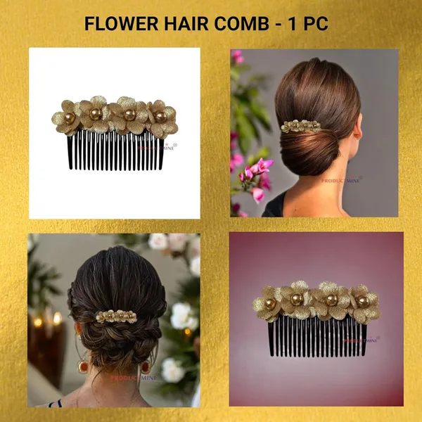 Golden_Floral_Hair_Comb_Pin_Floral_For_Women_And_Girls_Hair