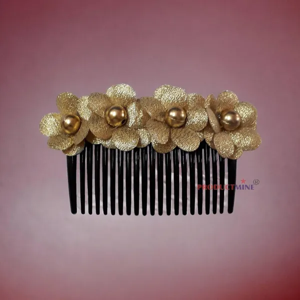 Golden_Floral_Hair_Comb_Pin_Floral_For_Women_And_Girls_Hair