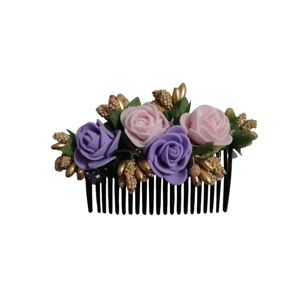 Pink_And_Purple_Floral_Hair_Comb_Pin_Floral_For_Women_And_Girls_Hair